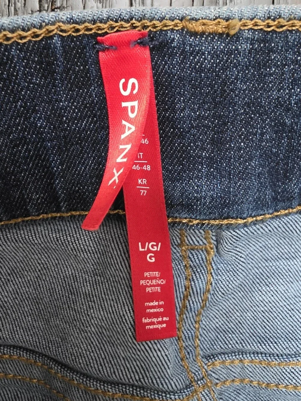 Spanx Women's Dark Blue Flared Pull On Jeans (Size:large)